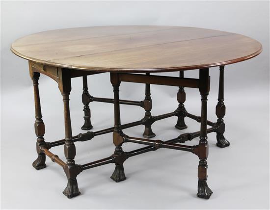 An early 18th century walnut gateleg table, W.5ft 3in. D.4ft 6in. H.2ft 6in.